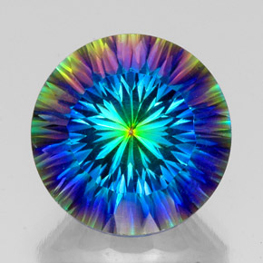 Cuarzo místico multicolor natural de 20,14 ct, corte redondo, VVS-VS