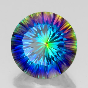 Cuarzo místico multicolor natural de 20,14 ct, corte redondo, VVS-VS