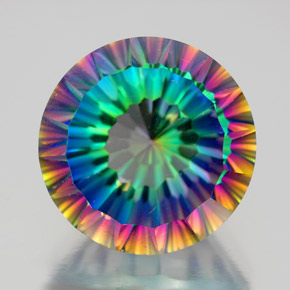 Cuarzo místico multicolor natural de 10,49 ct, corte redondo, VVS