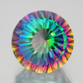 Cuarzo místico multicolor natural de 10,49 ct, corte redondo, VVS