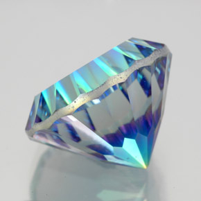 Cuarzo místico multicolor natural de 10,29 ct, corte redondo, VS