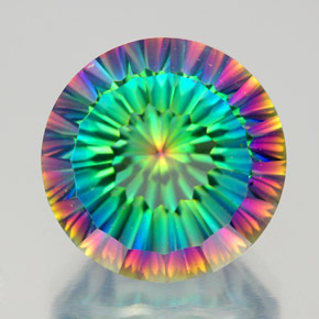 Cuarzo místico multicolor natural de 10,13 ct, corte redondo, VVS-VS