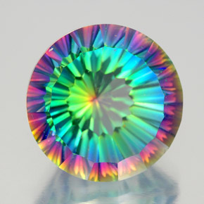 Cuarzo místico multicolor natural de 10,13 ct, corte redondo, VVS-VS
