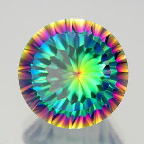 Cuarzo místico multicolor natural de 9,81 ct, corte redondo, VVS