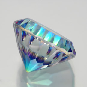 Cuarzo místico multicolor natural de 9,81 ct, corte redondo, VVS