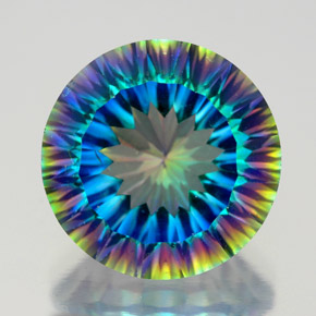 Cuarzo místico multicolor natural de 9,20 ct, corte redondo, VVS-VS