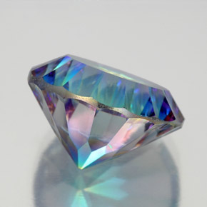 Cuarzo místico multicolor natural de 9,20 ct, corte redondo, VVS-VS