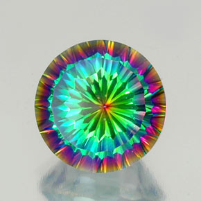 Cuarzo místico multicolor natural de 9,76 ct, corte redondo, VVS