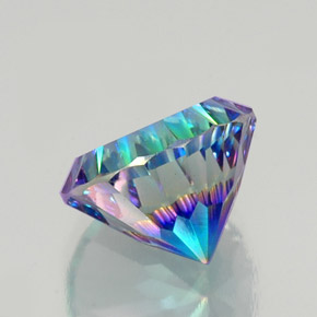 Cuarzo místico multicolor natural de 9,76 ct, corte redondo, VVS