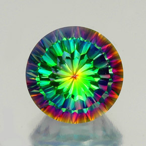 Cuarzo místico multicolor natural de 10,32 ct, corte redondo, VS