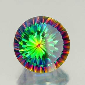 Cuarzo místico multicolor natural de 10,32 ct, corte redondo, VS