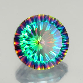 Cuarzo místico multicolor natural de 9,63 ct, corte redondo, VVS-VS