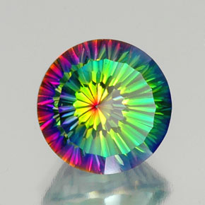 Cuarzo místico multicolor natural de 10,40 ct, corte redondo, VVS