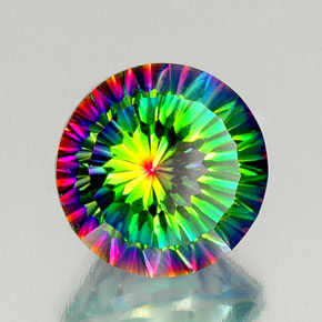 Cuarzo místico multicolor natural de 10,50 ct, corte redondo, VS
