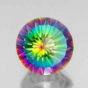 Cuarzo místico multicolor natural de 9,69 ct, corte redondo, VVS