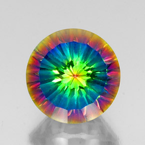 Cuarzo místico multicolor natural de 10,27 ct, corte redondo, VVS