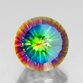 Cuarzo místico multicolor natural de 10,27 ct, corte redondo, VVS
