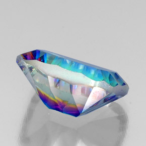 Cuarzo místico multicolor natural de 10,56 ct, corte esmeralda, VS
