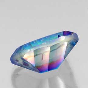 Cuarzo místico multicolor natural de 10,24 ct, corte esmeralda, VS