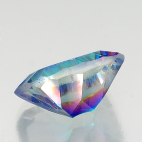 Cuarzo místico multicolor natural de 10,29 ct, corte esmeralda, VS-SI