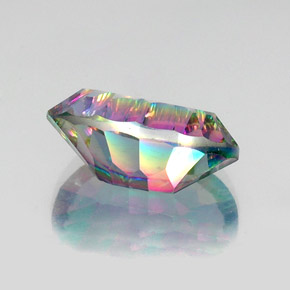 Cuarzo místico multicolor natural de 11,94 ct, corte óvalo, VVS-VS
