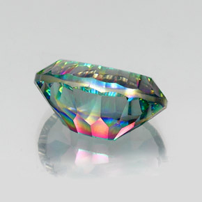 Cuarzo místico multicolor natural de 12,84 ct, corte óvalo, VS