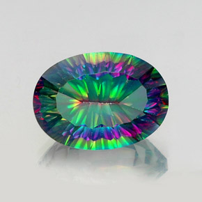 Cuarzo místico multicolor natural de 13,48 ct, corte óvalo, VS