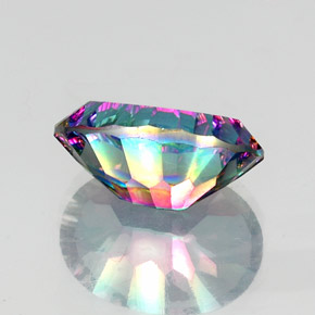 Cuarzo místico multicolor natural de 11,58 ct, corte óvalo, VVS-VS