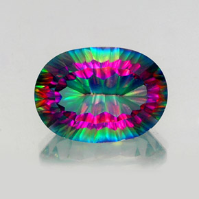 Cuarzo místico multicolor natural de 14,23 ct, corte óvalo, VS