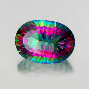 Cuarzo místico multicolor natural de 14,23 ct, corte óvalo, VS