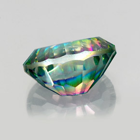 Cuarzo místico multicolor natural de 14,23 ct, corte óvalo, VS