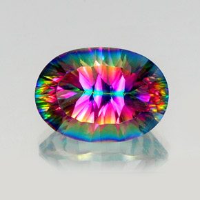 Cuarzo místico multicolor natural de 13,04 ct, corte óvalo, VS