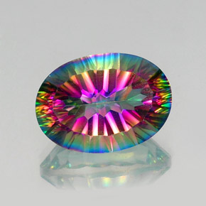 Cuarzo místico multicolor natural de 13,12 ct, corte óvalo, VVS-VS