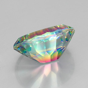 Cuarzo místico multicolor natural de 11,26 ct, corte óvalo, VVS-VS