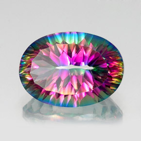 Cuarzo místico multicolor natural de 13,49 ct, corte óvalo, VVS-VS