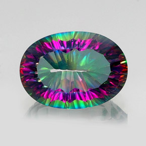 Cuarzo místico multicolor natural de 13,20 ct, corte óvalo, VVS-VS