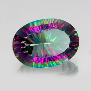 Cuarzo místico multicolor natural de 13,20 ct, corte óvalo, VVS-VS