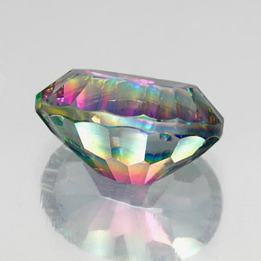 Cuarzo místico multicolor natural de 13,20 ct, corte óvalo, VVS-VS