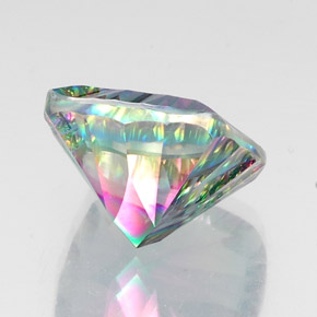 Cuarzo místico multicolor natural de 15,58 ct, corte cojín, VVS