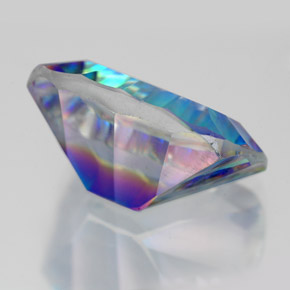 Cuarzo místico multicolor natural de 10,01 ct, corte esmeralda, VVS-VS