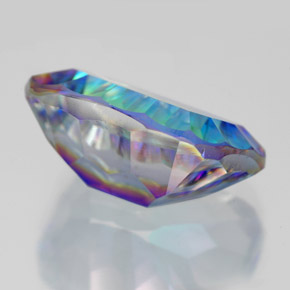 Cuarzo místico multicolor natural de 10,14 ct, corte esmeralda, VVS-VS