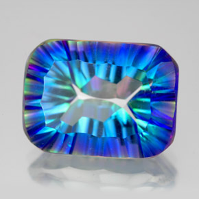 Cuarzo Místico Arcoíris superior natural de 11.00 ct, corte esmeralda, VVS-VS