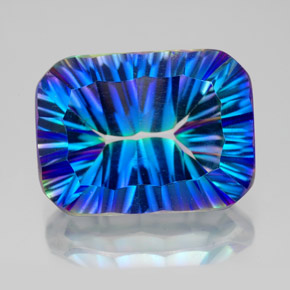 Cuarzo místico multicolor natural de 10,49 ct, corte esmeralda, VVS
