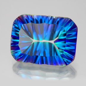 Cuarzo místico multicolor natural de 10,49 ct, corte esmeralda, VVS