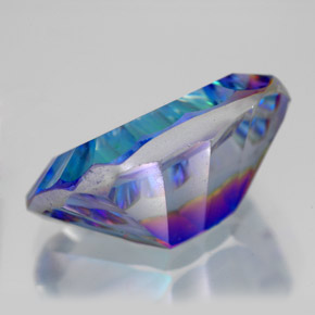 Cuarzo místico multicolor natural de 10,49 ct, corte esmeralda, VVS