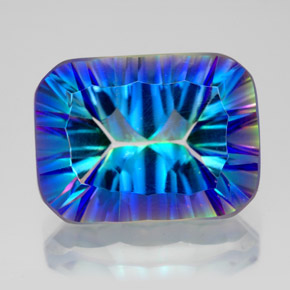 Cuarzo místico multicolor natural de 11,18 ct, corte esmeralda, VVS-VS