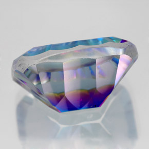 Cuarzo místico multicolor natural de 11,18 ct, corte esmeralda, VVS-VS