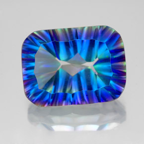 Cuarzo místico multicolor natural de 10,76 ct, corte esmeralda, VVS-VS