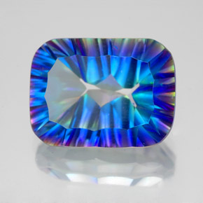 Cuarzo místico multicolor natural de 10,76 ct, corte esmeralda, VVS-VS