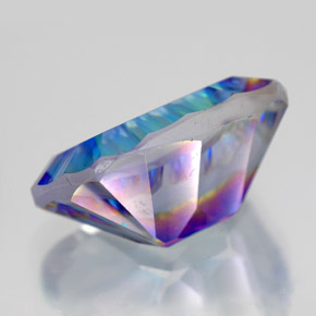 Cuarzo místico multicolor natural de 10,76 ct, corte esmeralda, VVS-VS